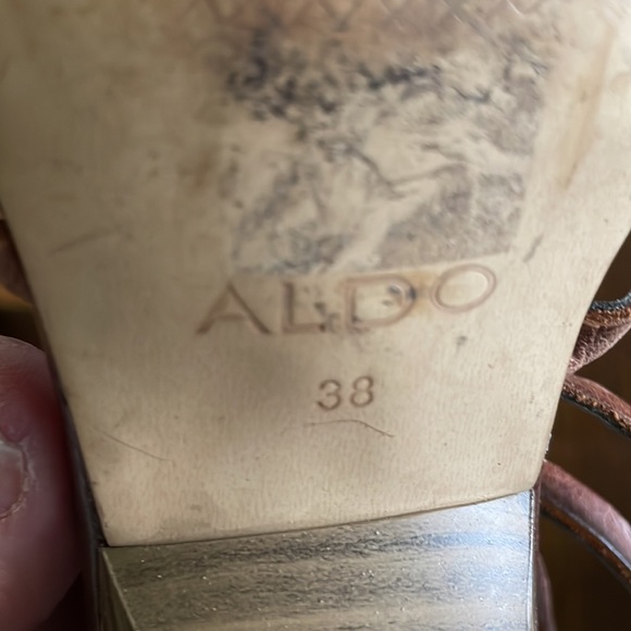 Aldo all lleather wedge sandals - Picture 6 of 8